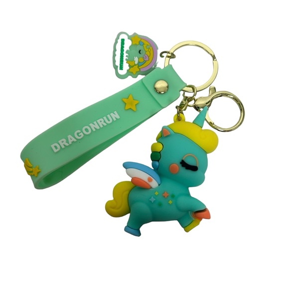 Dragon Run Unicorn 3D Silicone Keychain - Picture 3 of 8